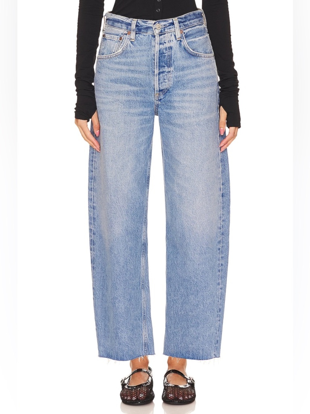 NEW Citizens Of Humanity Ayla Barrel Leg Crop Raw Hem in Sodapop Womens Size 26‎ - Picture 5 of 13